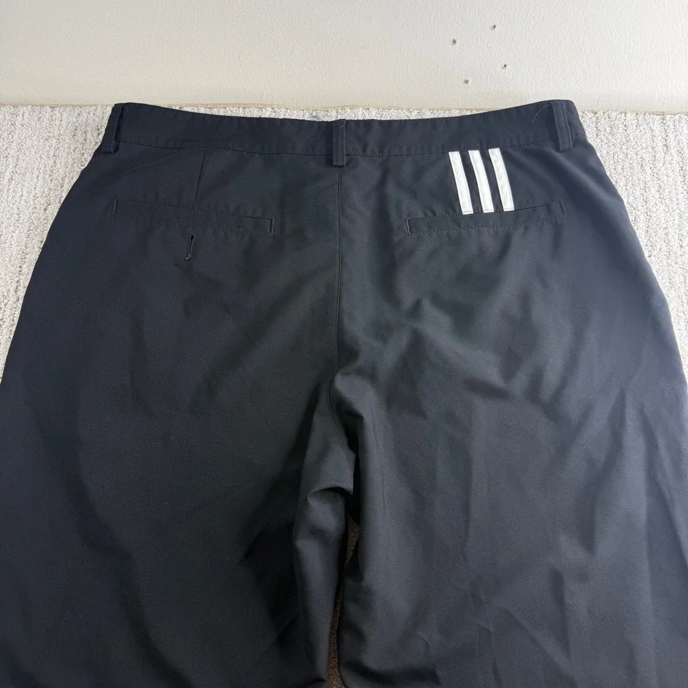 Adidas Climalite Mens Size 34x32 Black Golf Pants Performance Flat Front